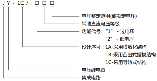 JY-1B/2电压继电器型号、名称