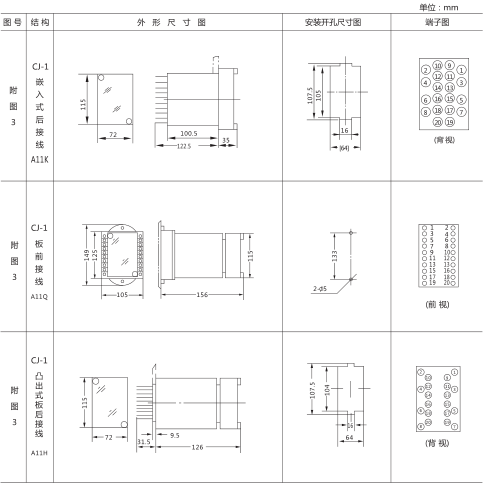 SS-61时间继电器外形及开孔尺寸图片