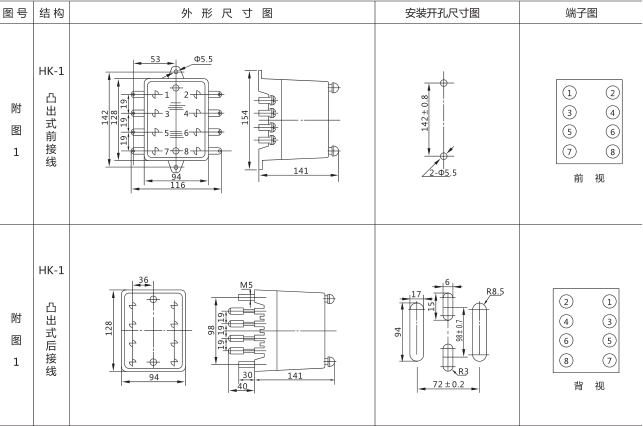 JSS-12A时间继电器外形尺寸及安装开孔尺寸图片三