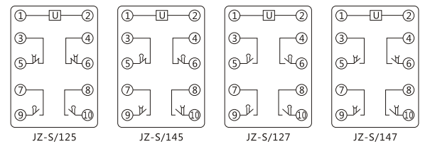 JZ-S/145静态可调延时中间继电器内部接线图及外引接线图